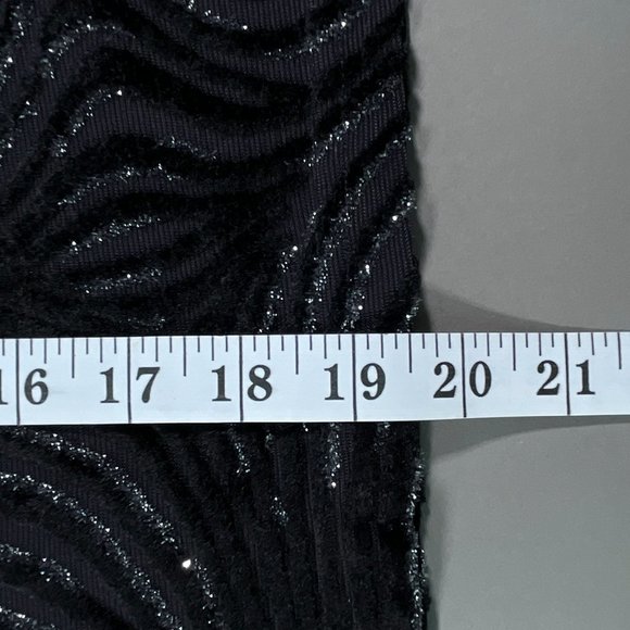 Conrad C Petite Black Top Partially Sheer with‎ Metallic/Black Design Size XS/TP - Picture 4 of 12